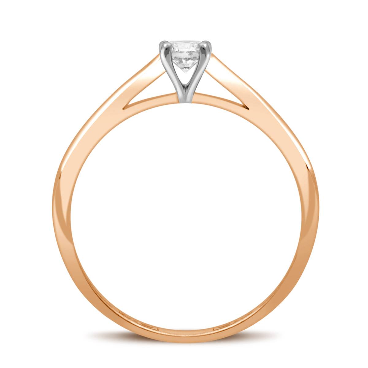 Помолвочное кольцо из красного золота с бриллиантом (039383)