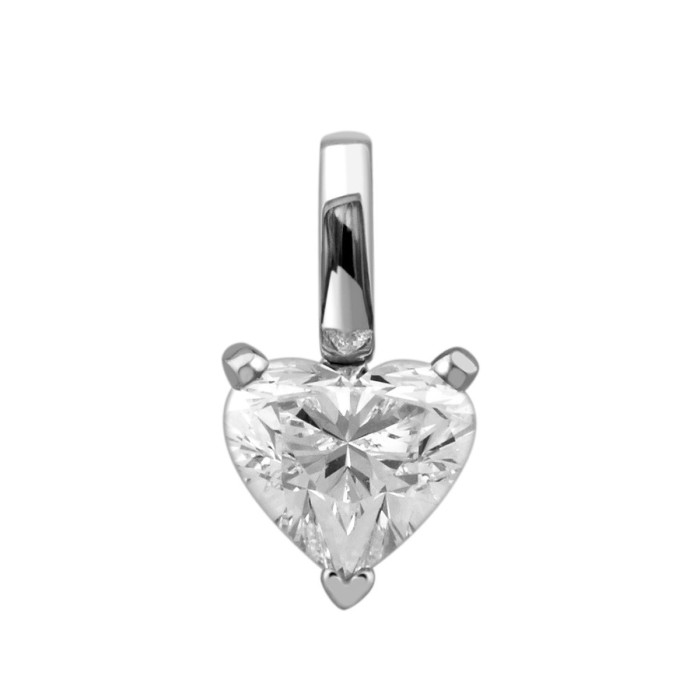 Кулон из белого золота с бриллиантом (028117)