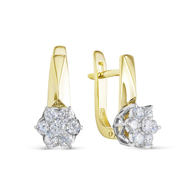 Серьги из жёлтого золота с бриллиантами (053075)