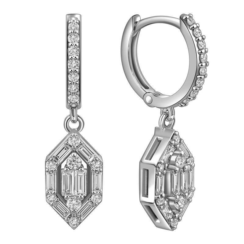 Серьги из белого золота с бриллиантами (051584)