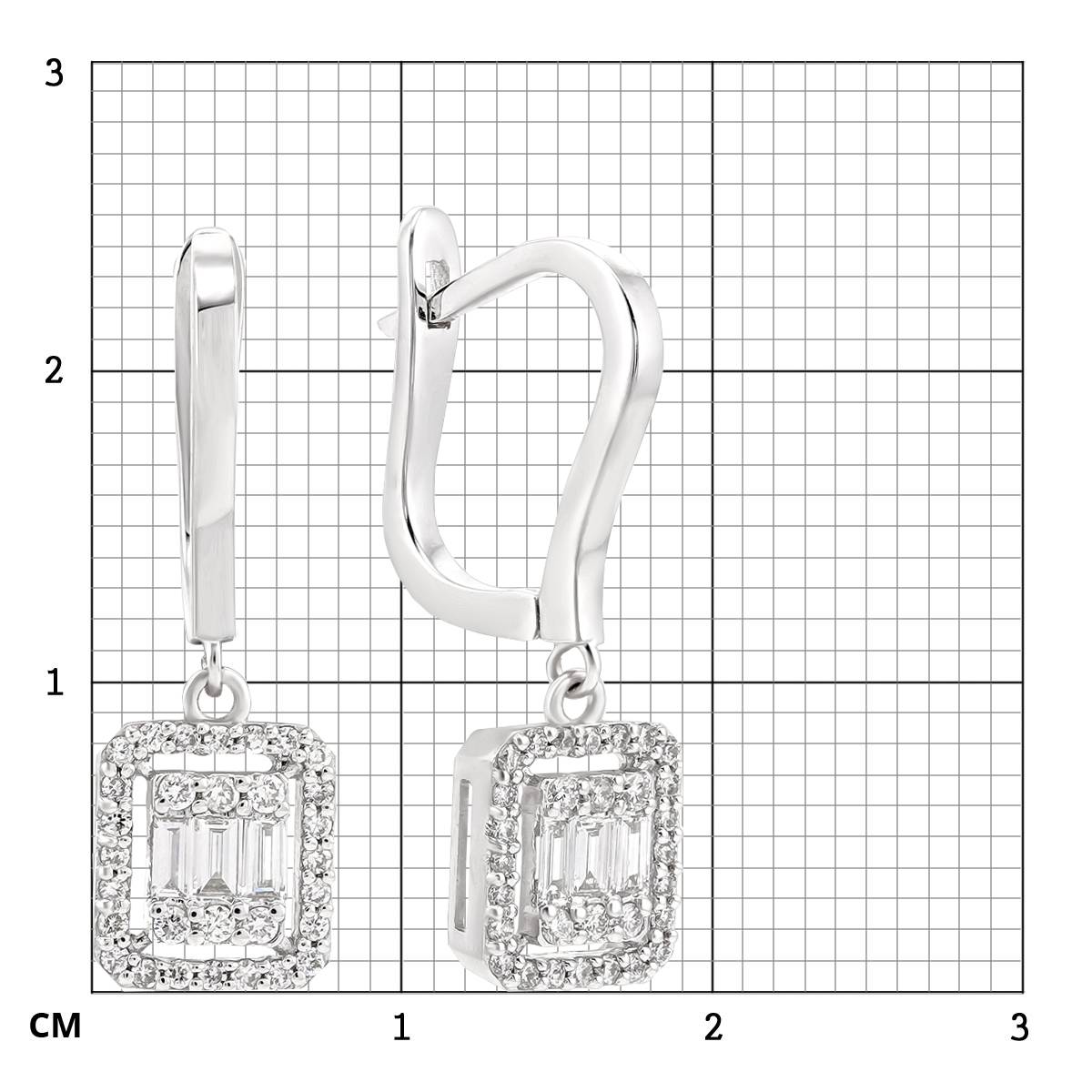 Серьги из белого золота с бриллиантами (052301)