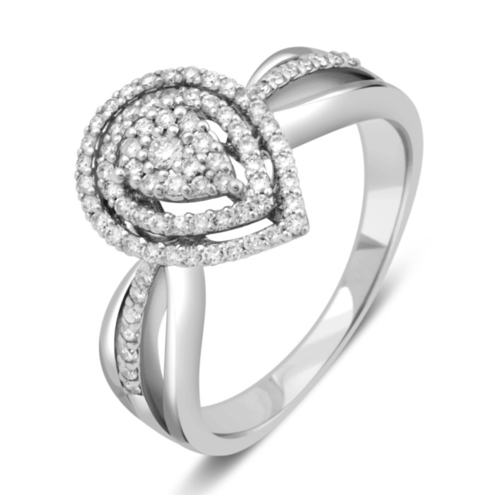 Кольцо из белого золота с бриллиантами (038129)