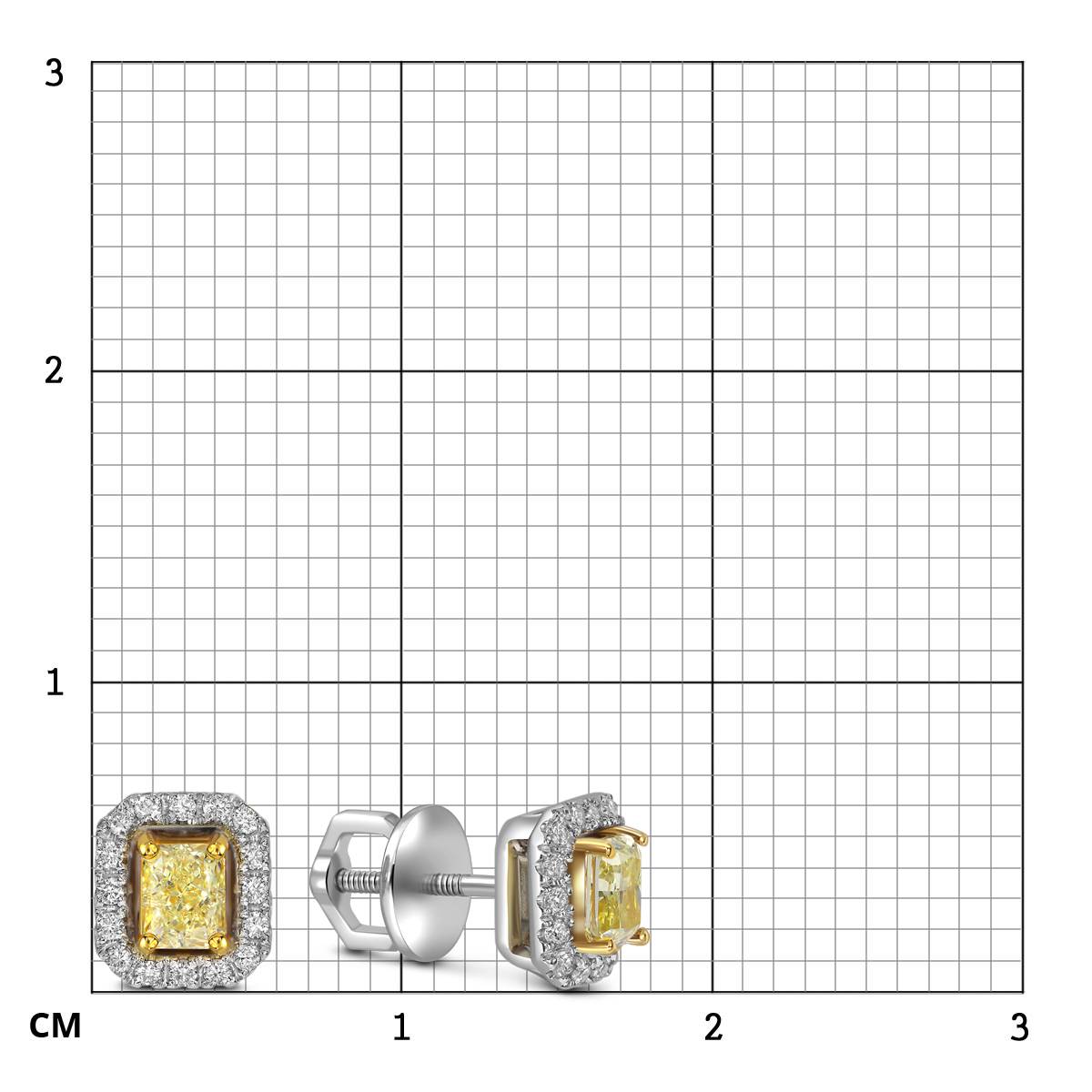 Серьги пусеты из белого золота с бриллиантами (059218)