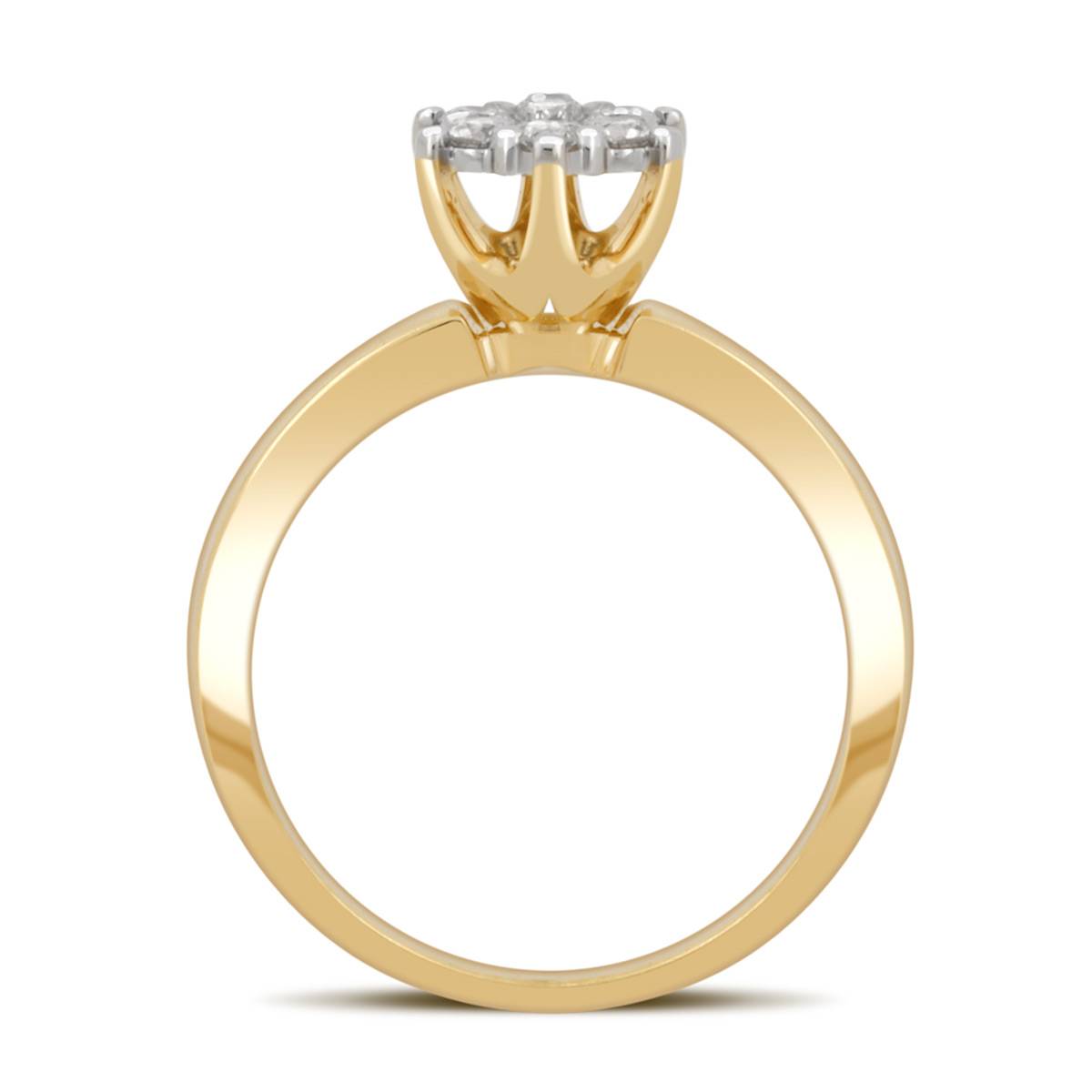 Кольцо из комбинированного золота с бриллиантами (039659)