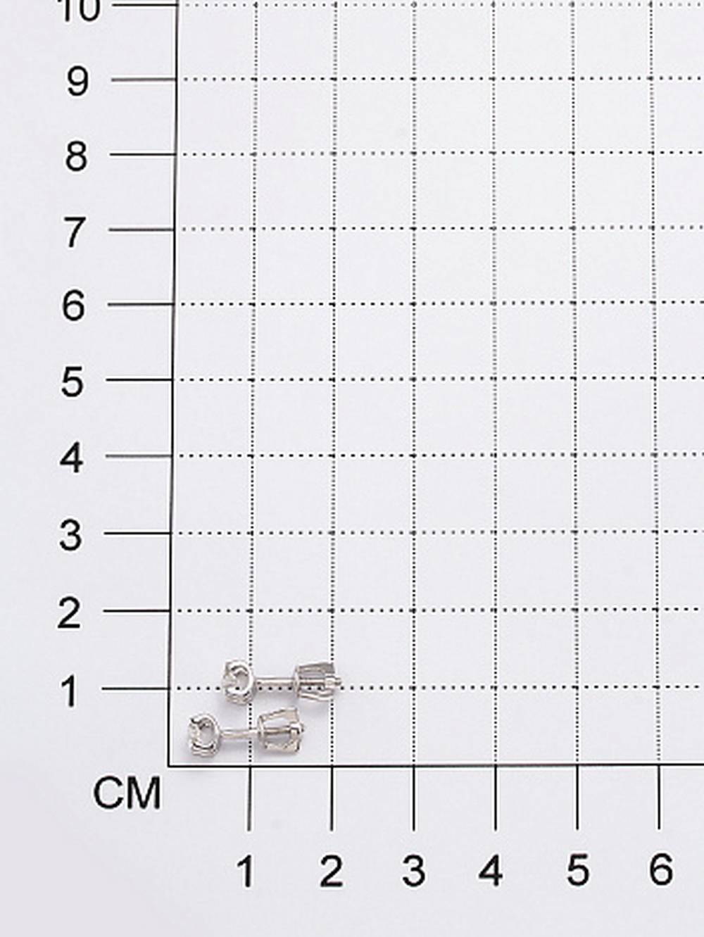 Серьги пусеты из белого золота с бриллиантами (049929)