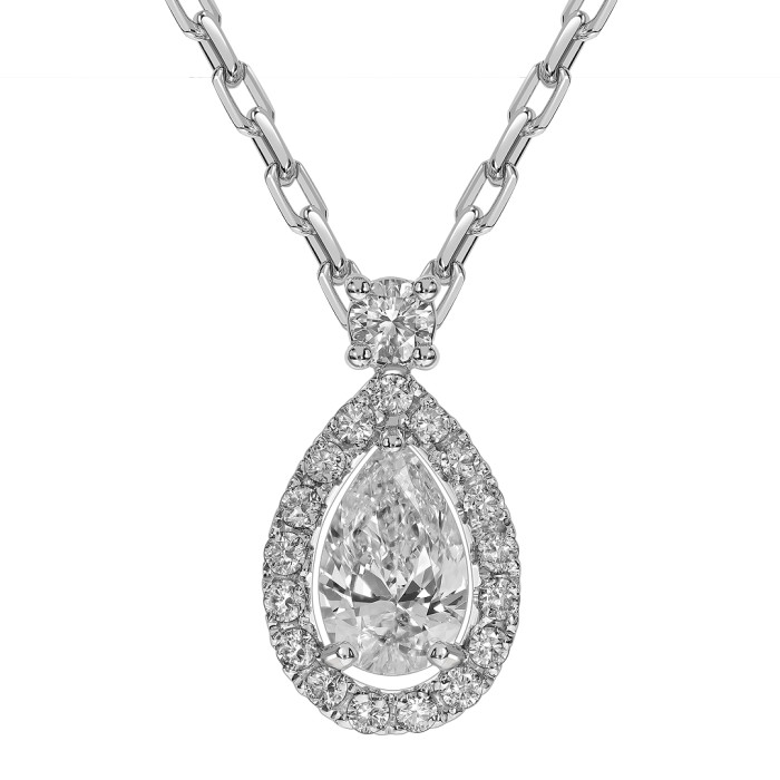 Колье из белого золота с бриллиантами (054515)