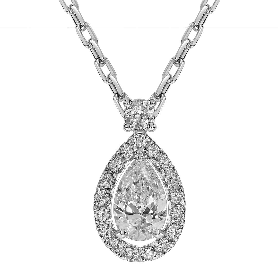 Колье из белого золота с бриллиантами (054515)