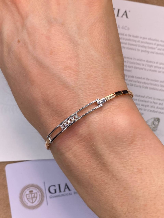 Браслет из красного золота с бриллиантами (051382)