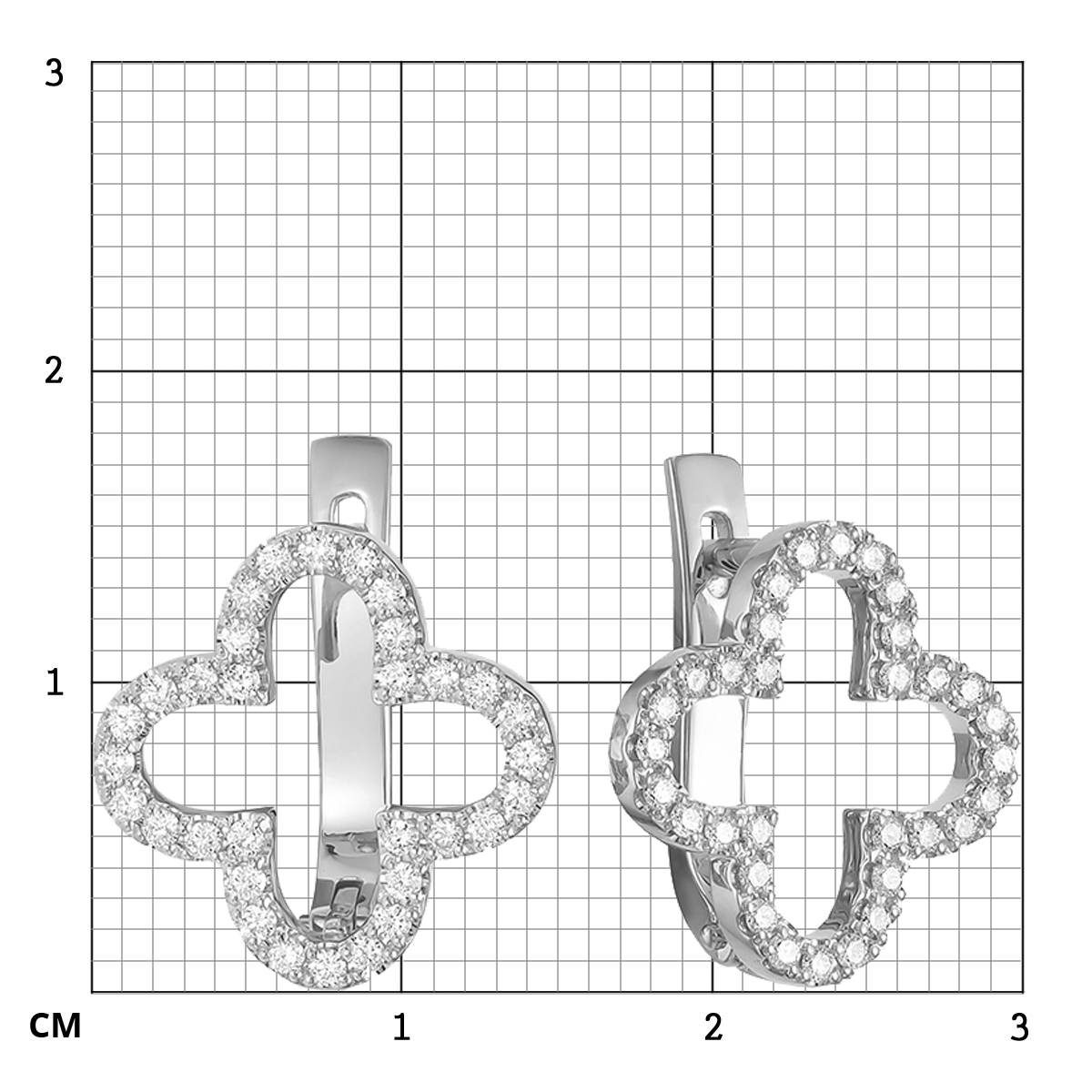 Серьги из белого золота с бриллиантами (050399)