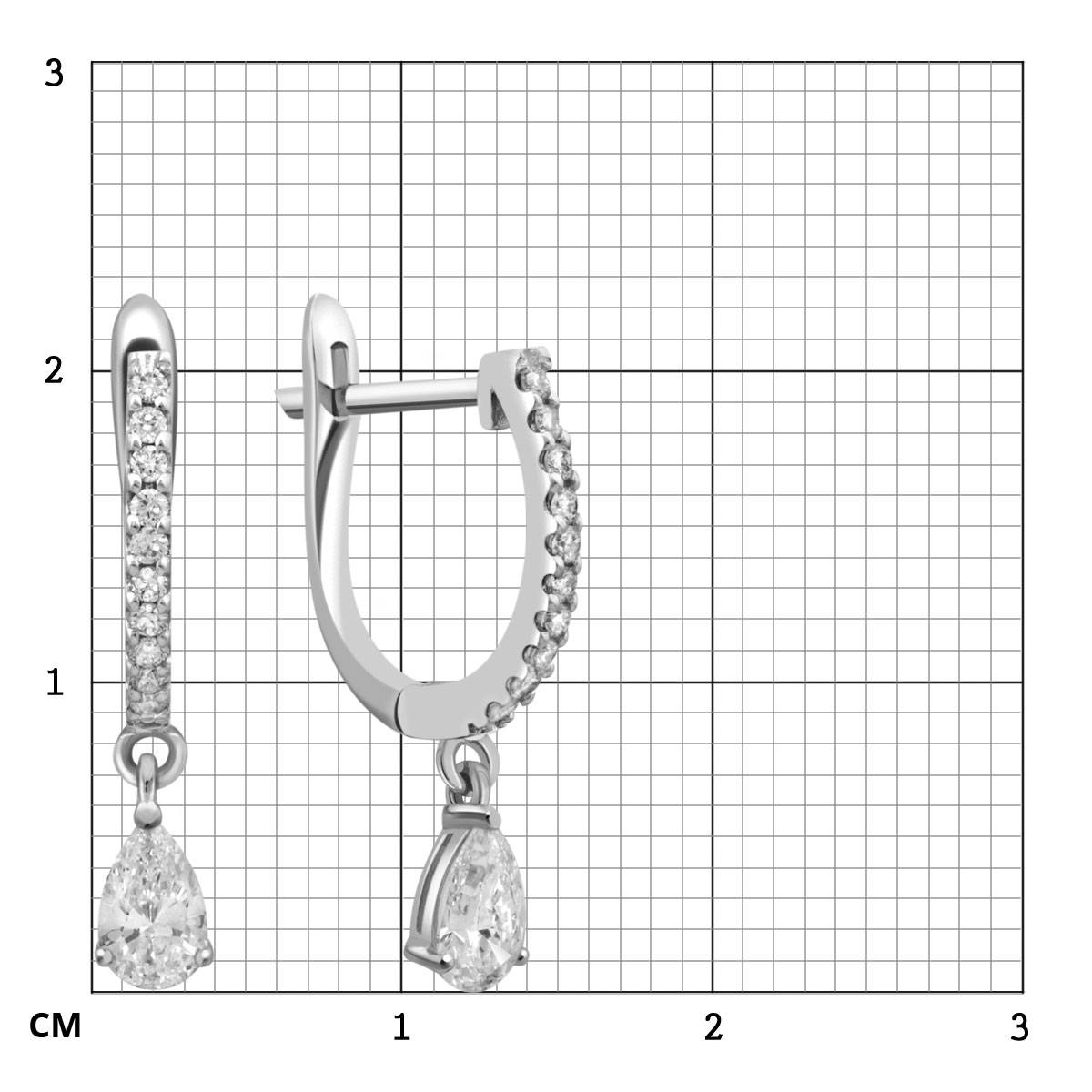 Серьги из белого золота с бриллиантами (035343)
