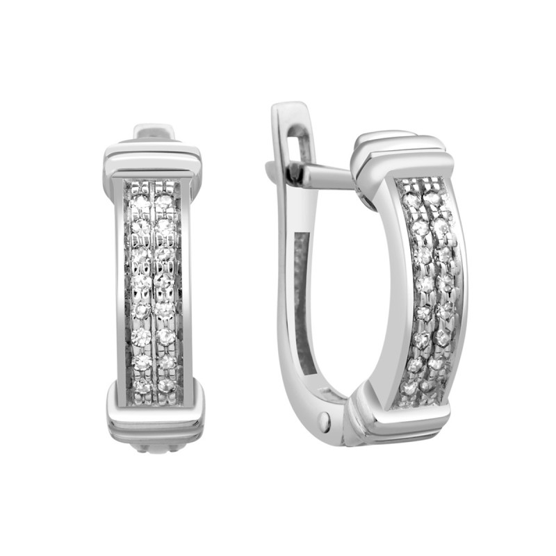 Серьги из белого золота с бриллиантами (024182)