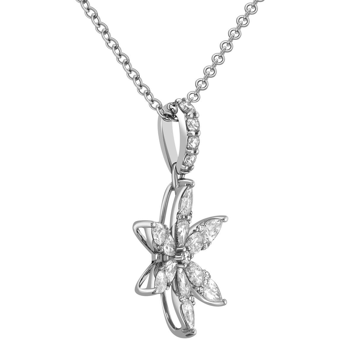 Кулон из белого золота с бриллиантами (049059)