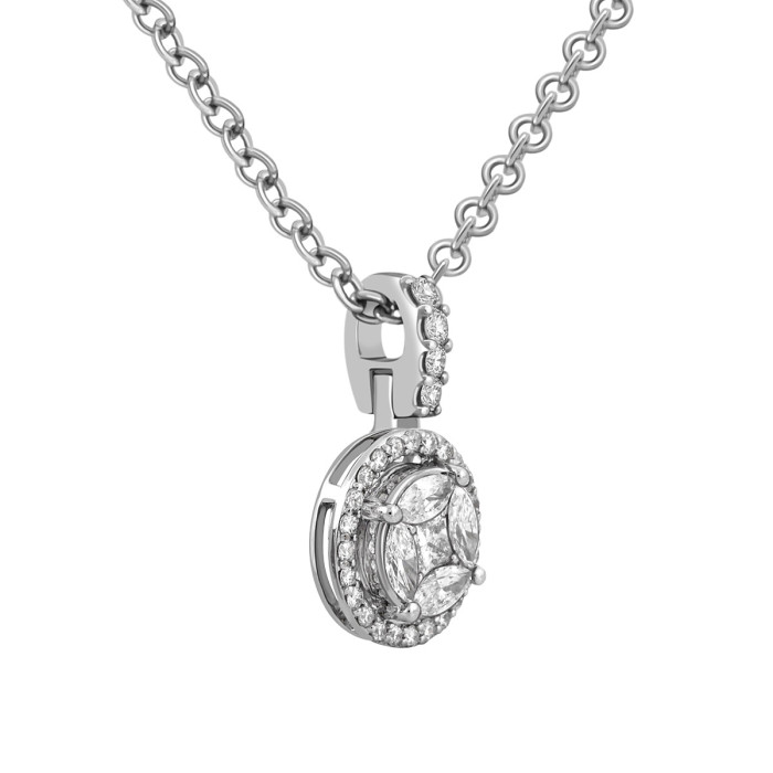 Кулон из белого золота с бриллиантами (046851)