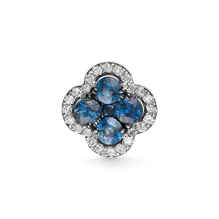 Кулон из белого золота с бриллиантами и сапфирами (055762)