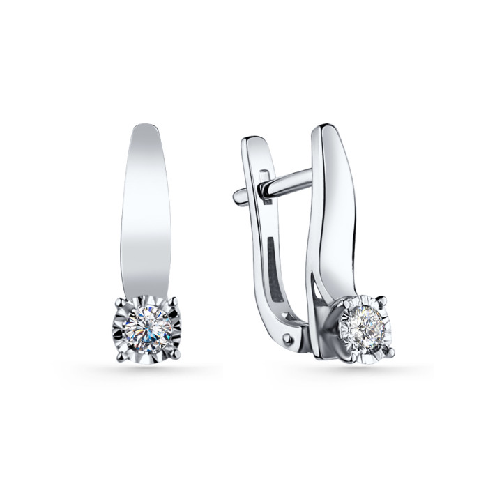 Серьги из белого золота с бриллиантами (059460)