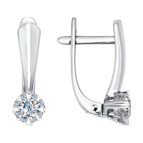 Серьги из белого золота с бриллиантами (027889)