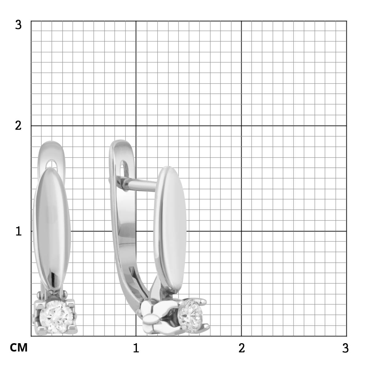 Серьги из белого золота с бриллиантами (025769)