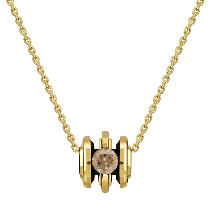 Колье из жёлтого золота с бриллиантом (048077)