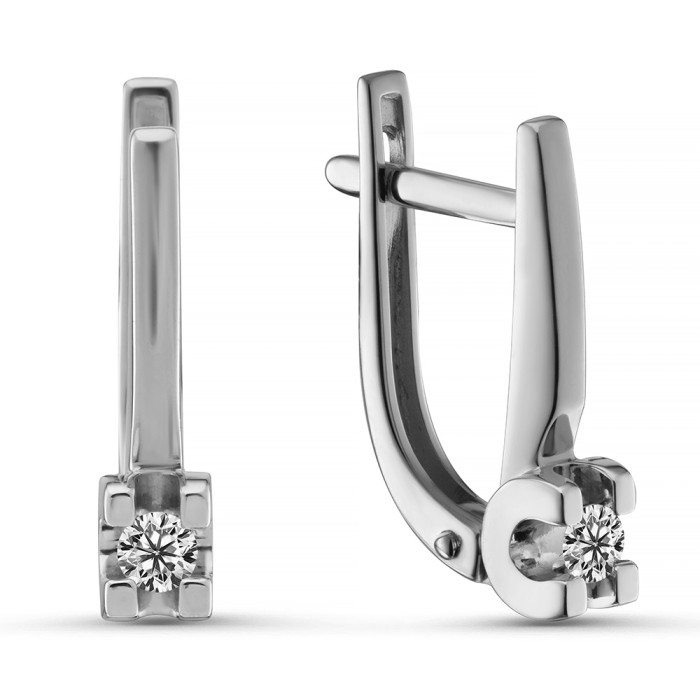 Серьги из белого золота с бриллиантами (063761)