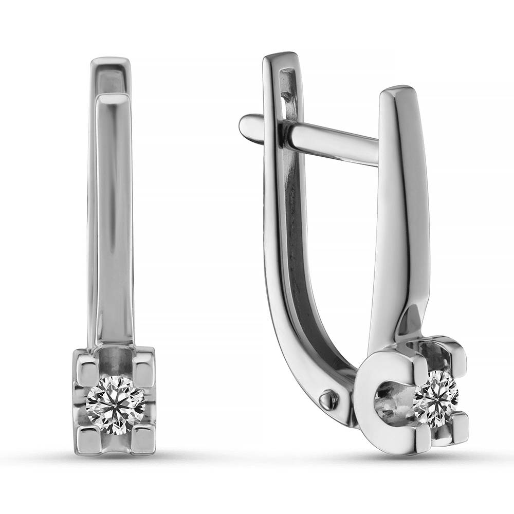 Серьги из белого золота с бриллиантами (063761)