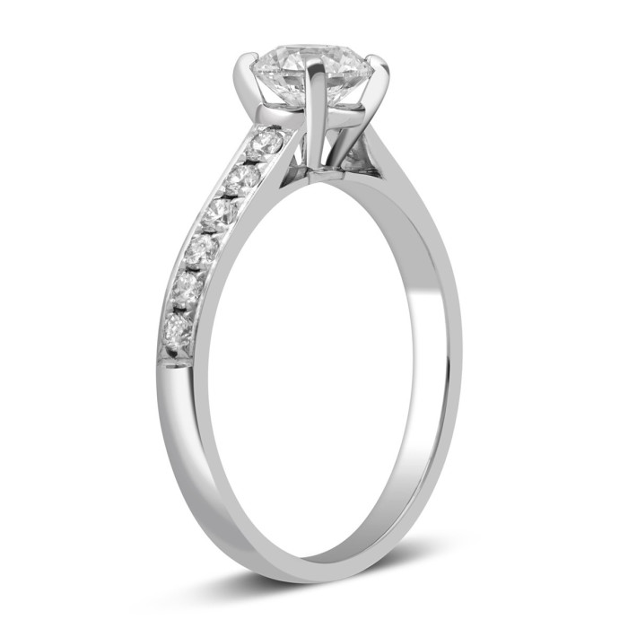 Помолвочное  кольцо из платины с бриллиантами (027366)