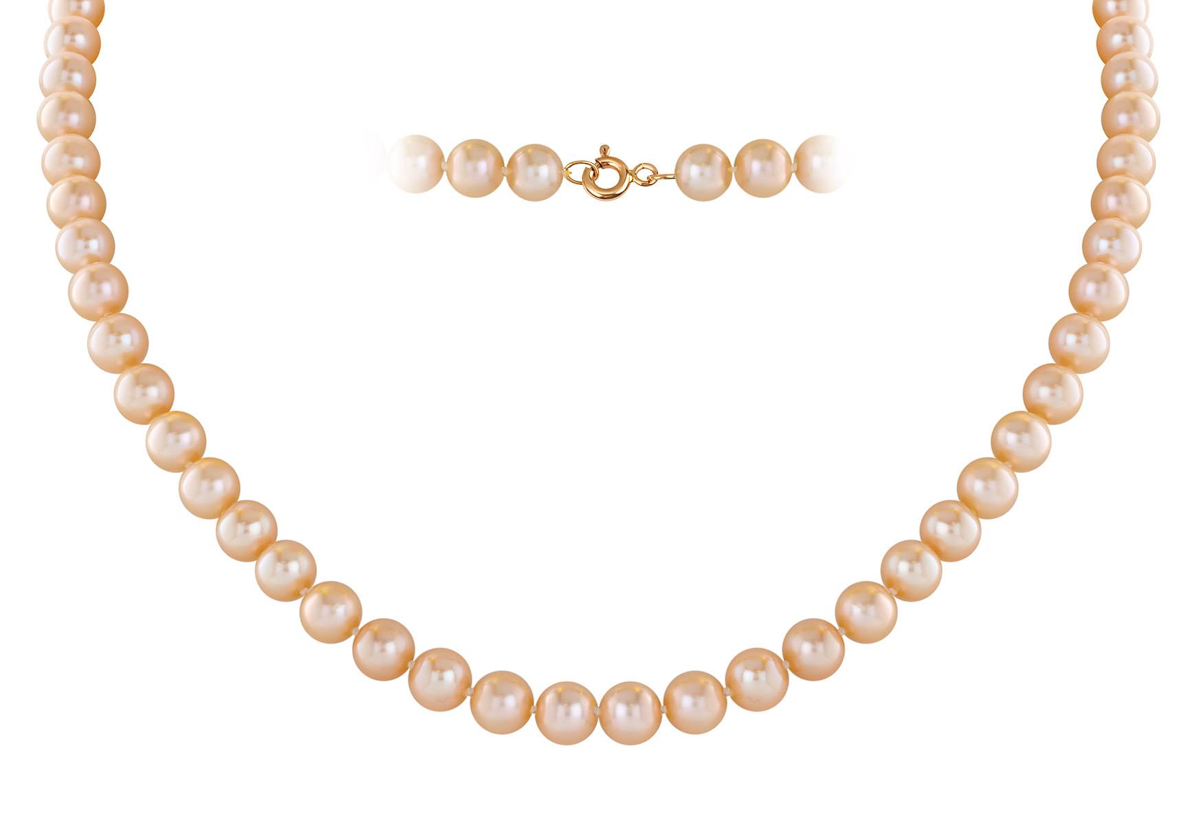 Колье из жемчуга и замком из красного золота (042380)