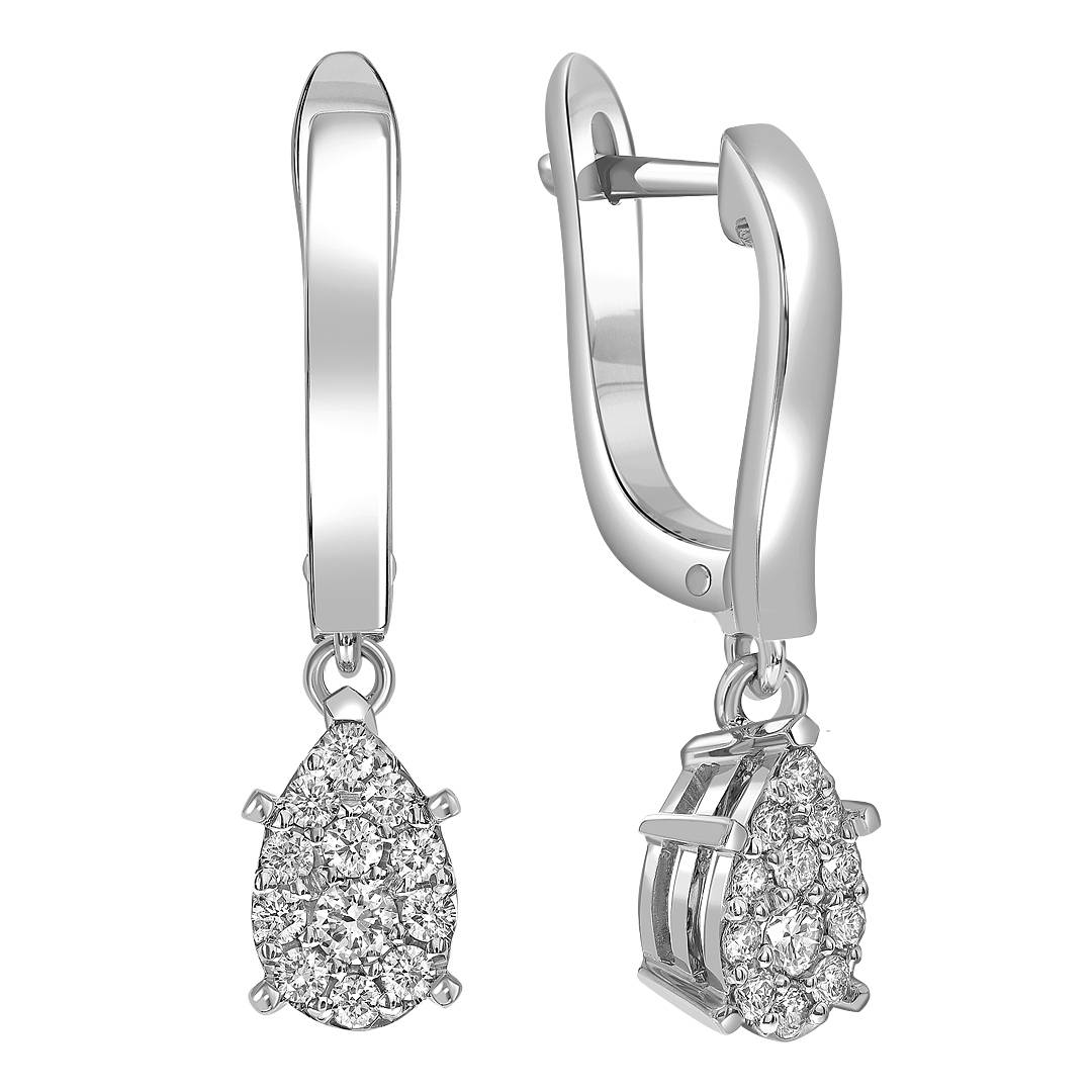 Серьги из белого золота с бриллиантами (039595)