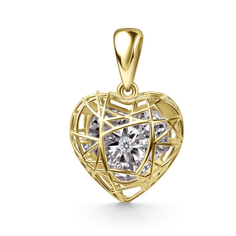 Кулон  из жёлтого золота с бриллиантом (062921)