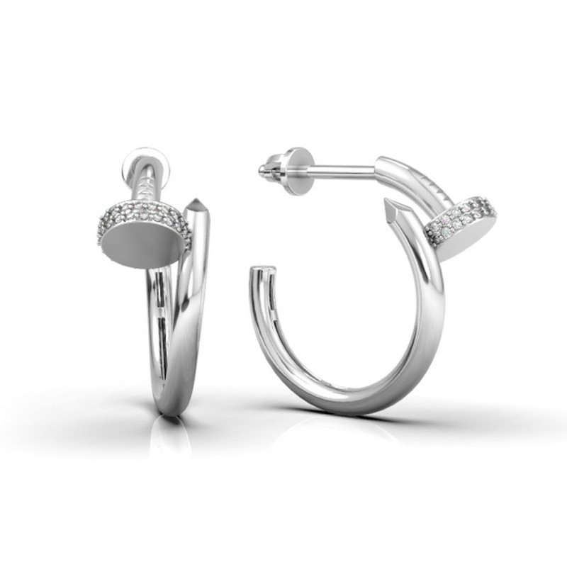 Серьги из белого золота с бриллиантами (051125)