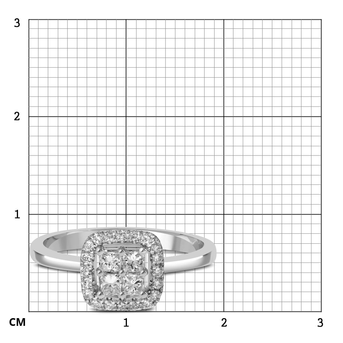 Кольцо из белого золота с бриллиантами (053752)