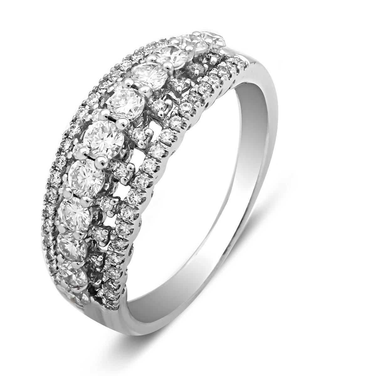 Кольцо из белого золота с бриллиантами (025186)