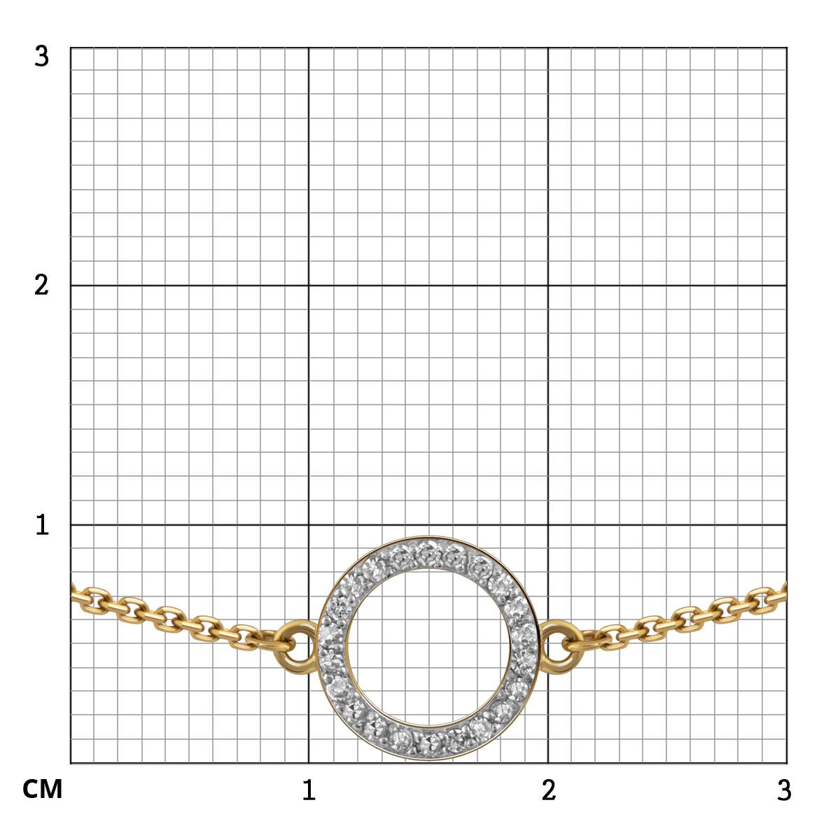 Браслет из жёлтого золота с бриллиантами (048498)