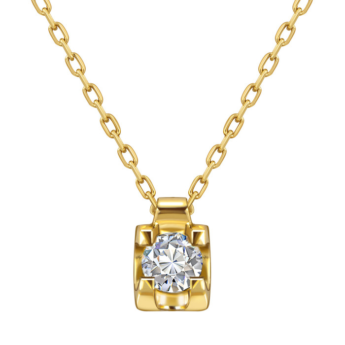 Колье из жёлтого золота с бриллиантом (059392)