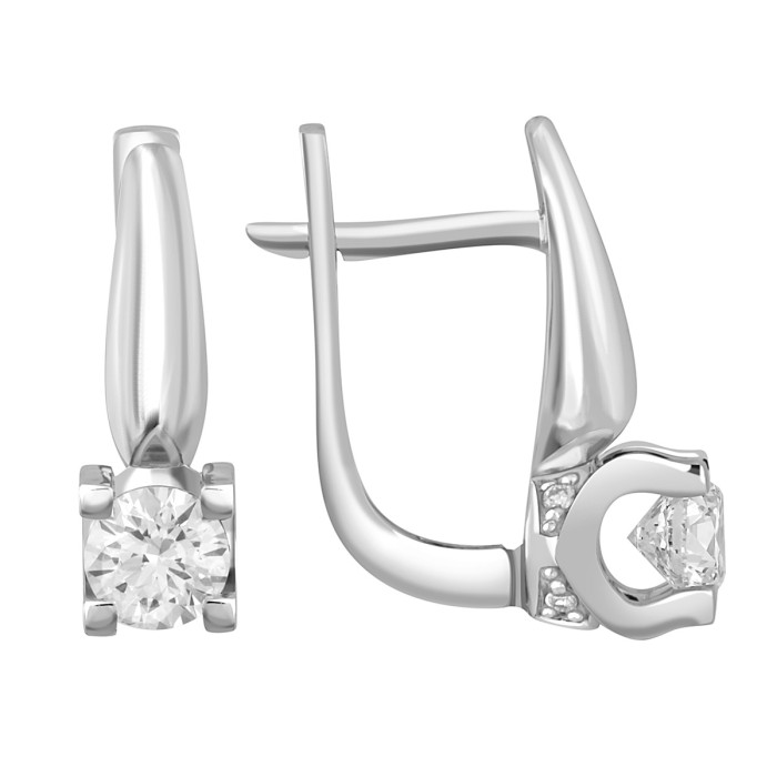 Серьги из платины с бриллиантами (044331)