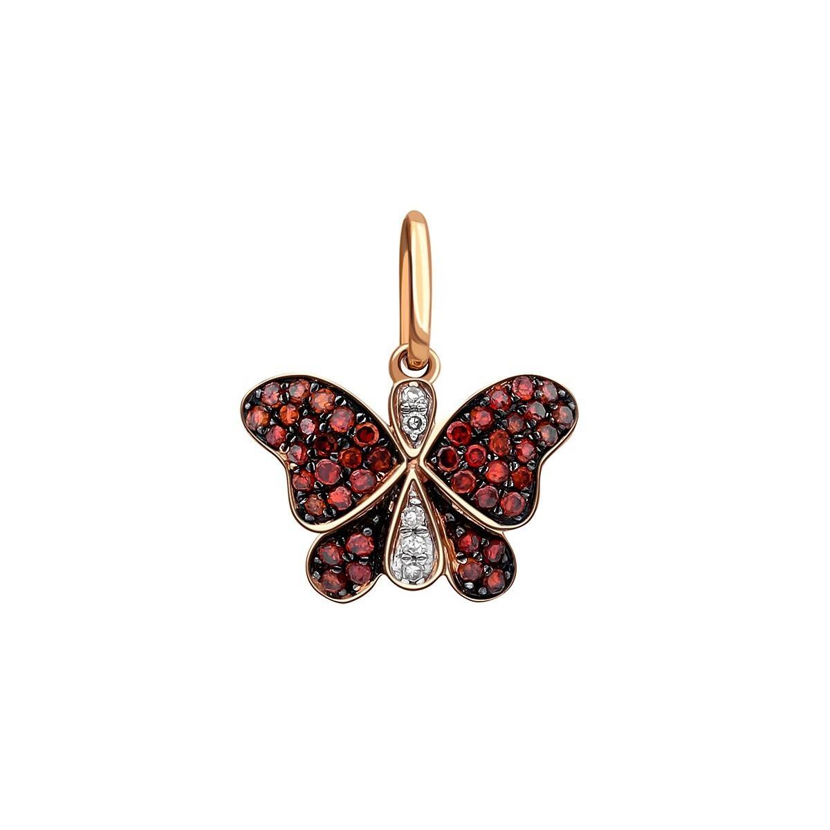 Кулон из комбинированного золота с бриллиантами  