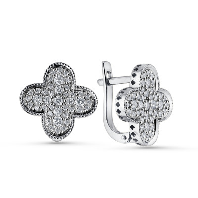 Серьги из белого золота с бриллиантами (061733)