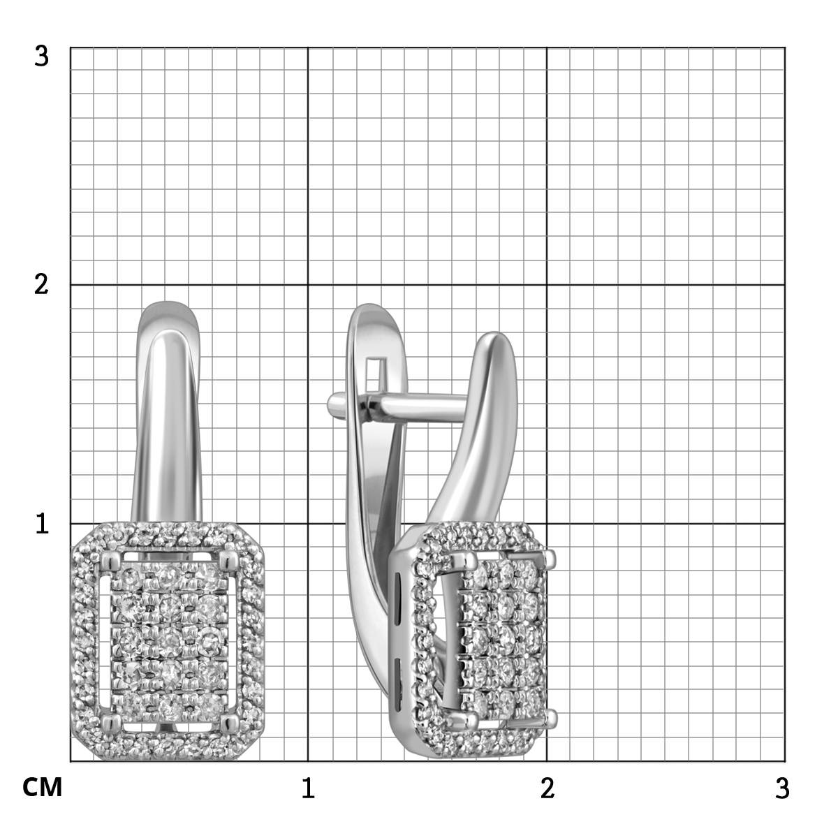 Серьги из белого золота с бриллиантами (057663)