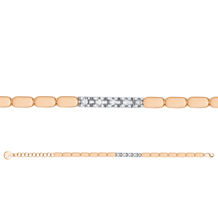 Браслет из комбинированного золота с бриллиантами (050511)