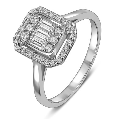 Кольцо из  белого золота с бриллиантами (057784)