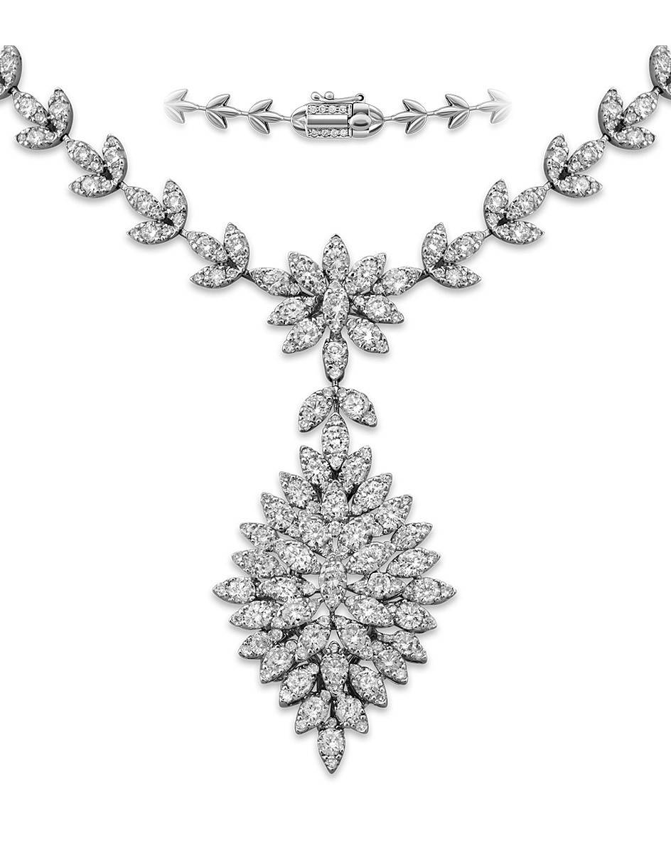 Колье из белого золота с бриллиантами (028631)