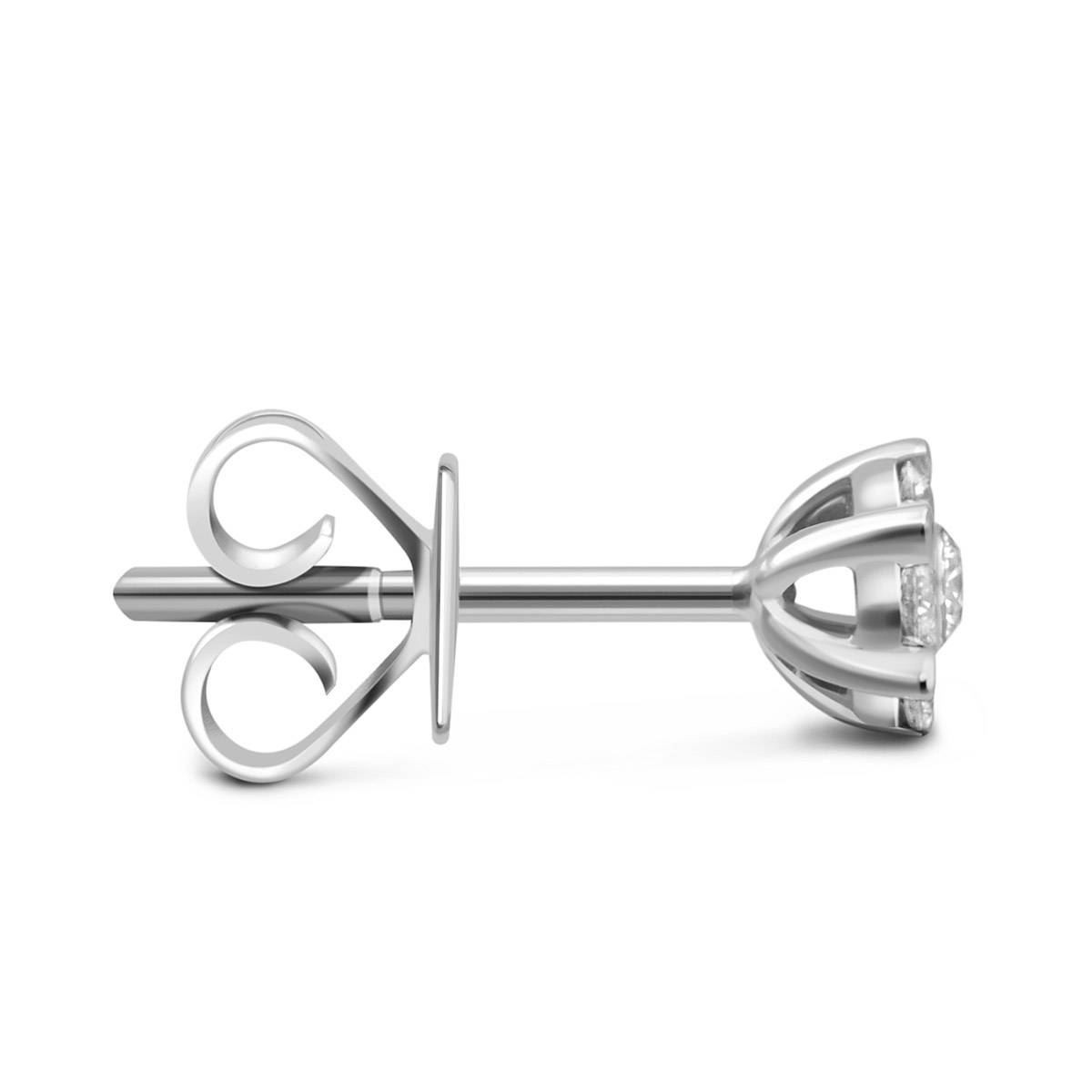 Серьги пусеты из белого золота с бриллиантами (032181)