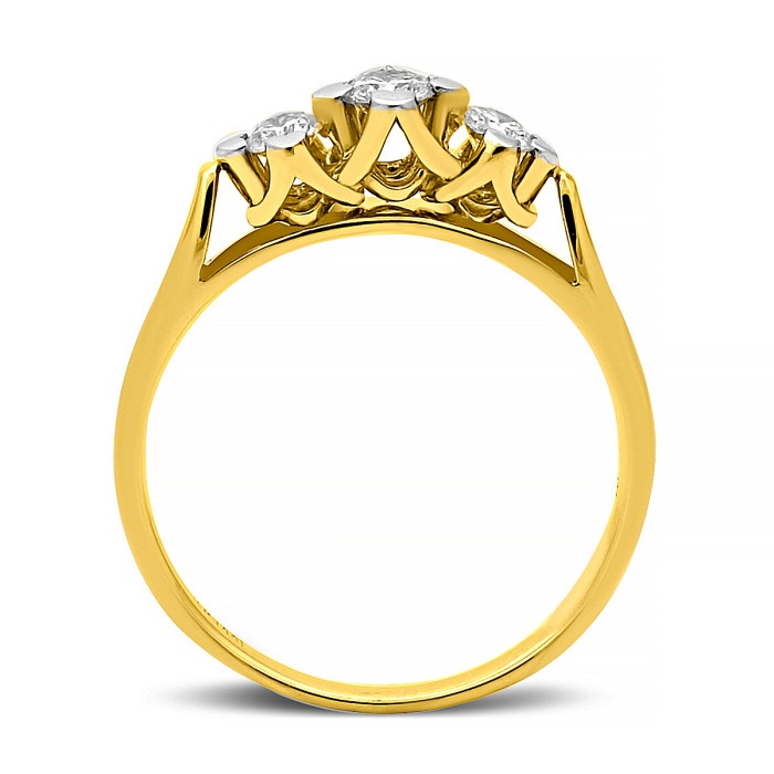 Кольцо из жёлтого золота с бриллиантами (025816)