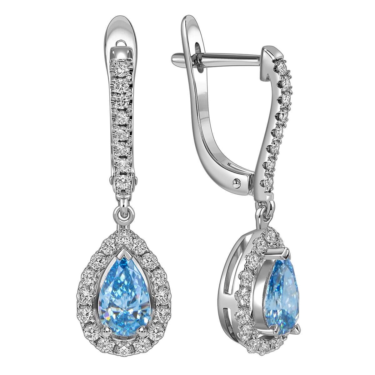 Серьги из белого золота с бриллиантами (060189)