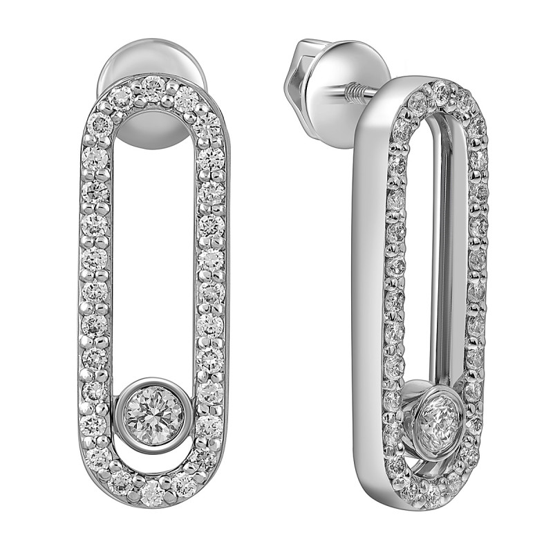 Серьги из белого золота с бриллиантами (053840)