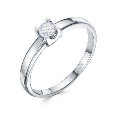 Помолвочное кольцо из платины с бриллиантом (060630)
