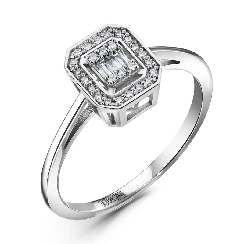 Кольцо из белого золота с бриллиантами (060867)