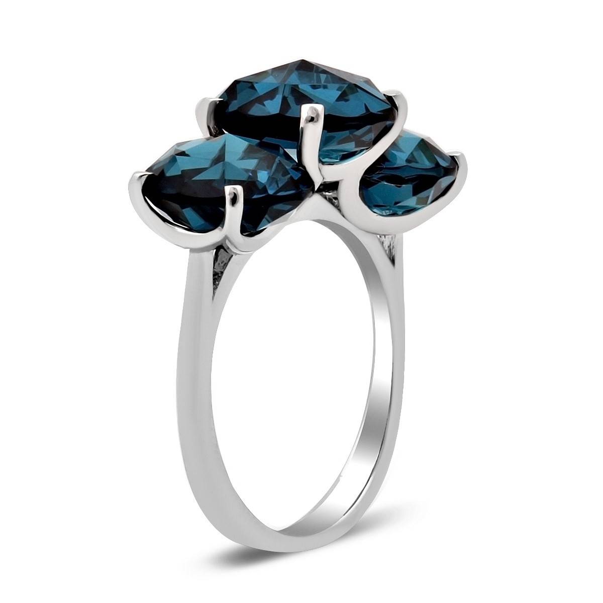 Кольцо из белого золота с топазами (028032)