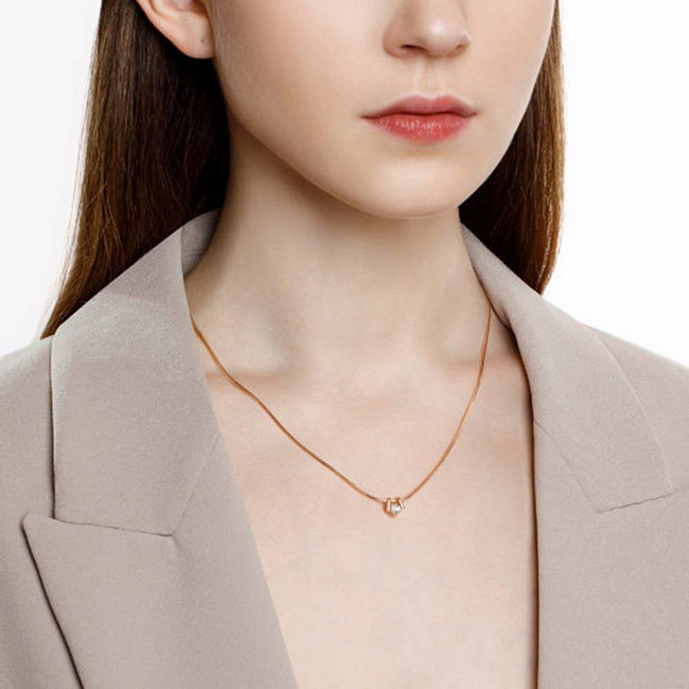 Кулон из красного золота с бриллиантом (048567)