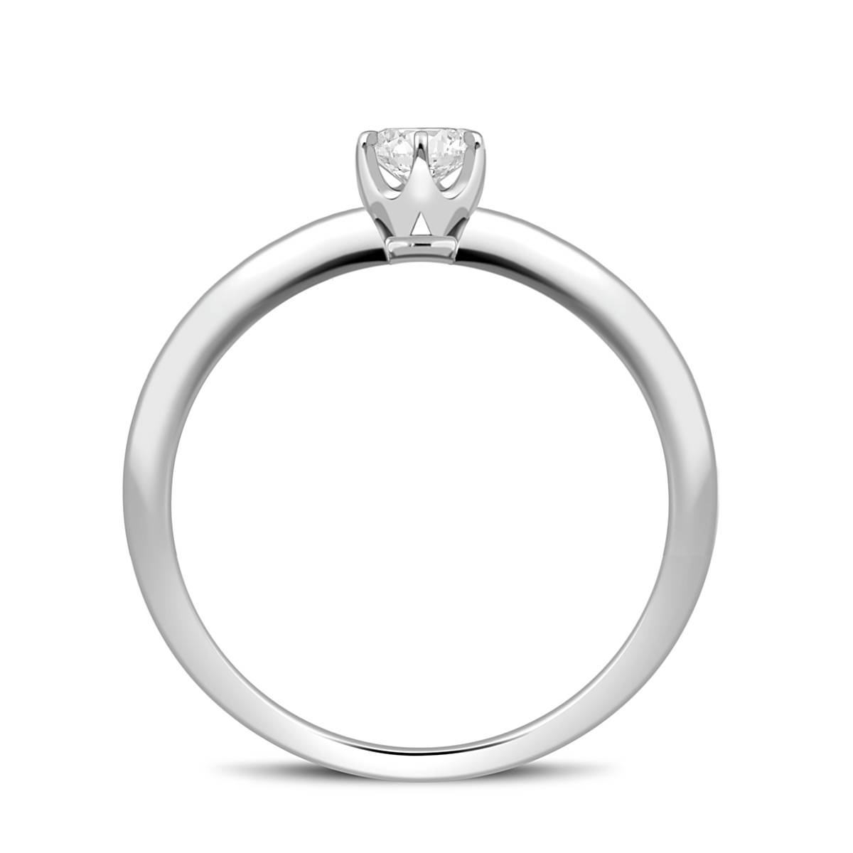 Помолвочное кольцо из белого золота с бриллиантом (042753)