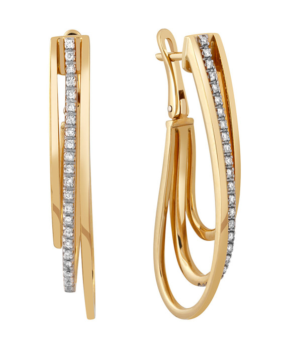 Серьги из жёлтого золота с бриллиантами (025766)